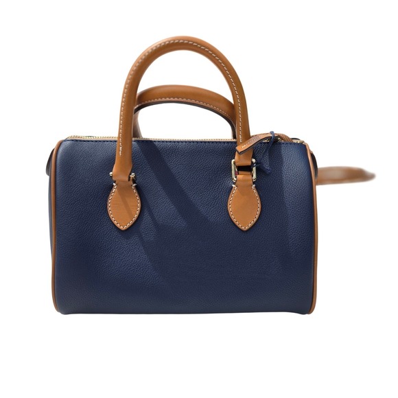 Dooney & Bourke Handbags - Dooney & Bourke Barrel Satchel 25 Small Marine Blue New Pebbled Leather Bag